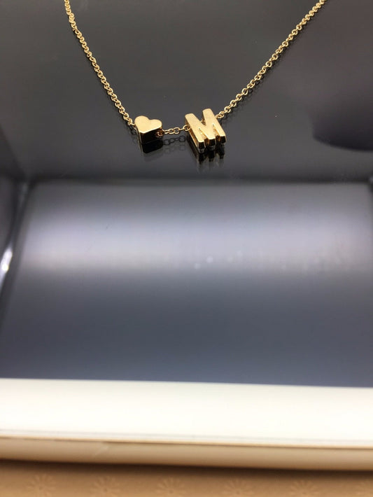 Tiny Dainty Heart Initial